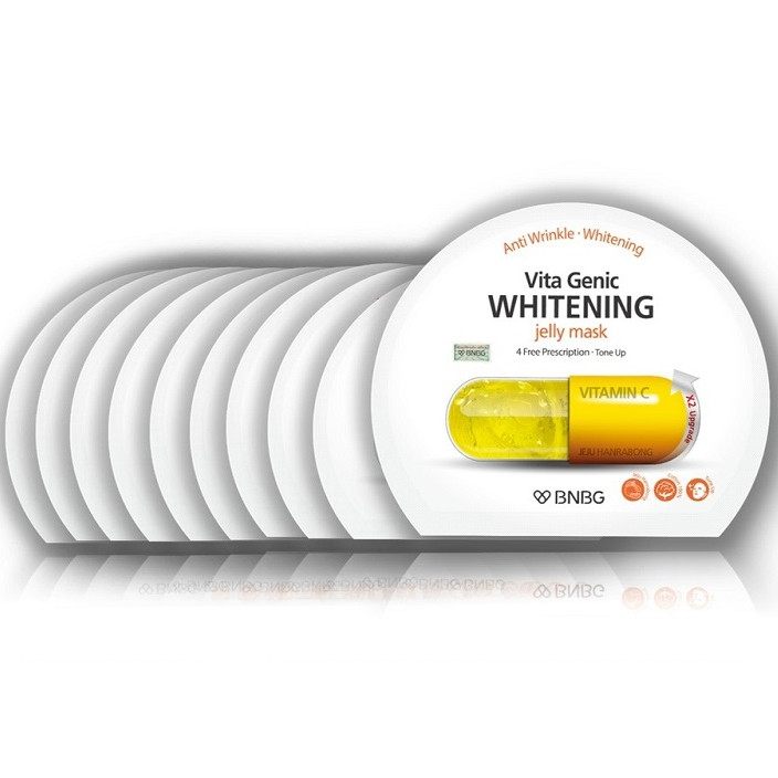 Combo 10 Mặt nạ dưỡng da trắng sáng và làm đều màu da BNBG Vita Genic Whitening Jelly Mask (Vitamin C) 30ml x 10