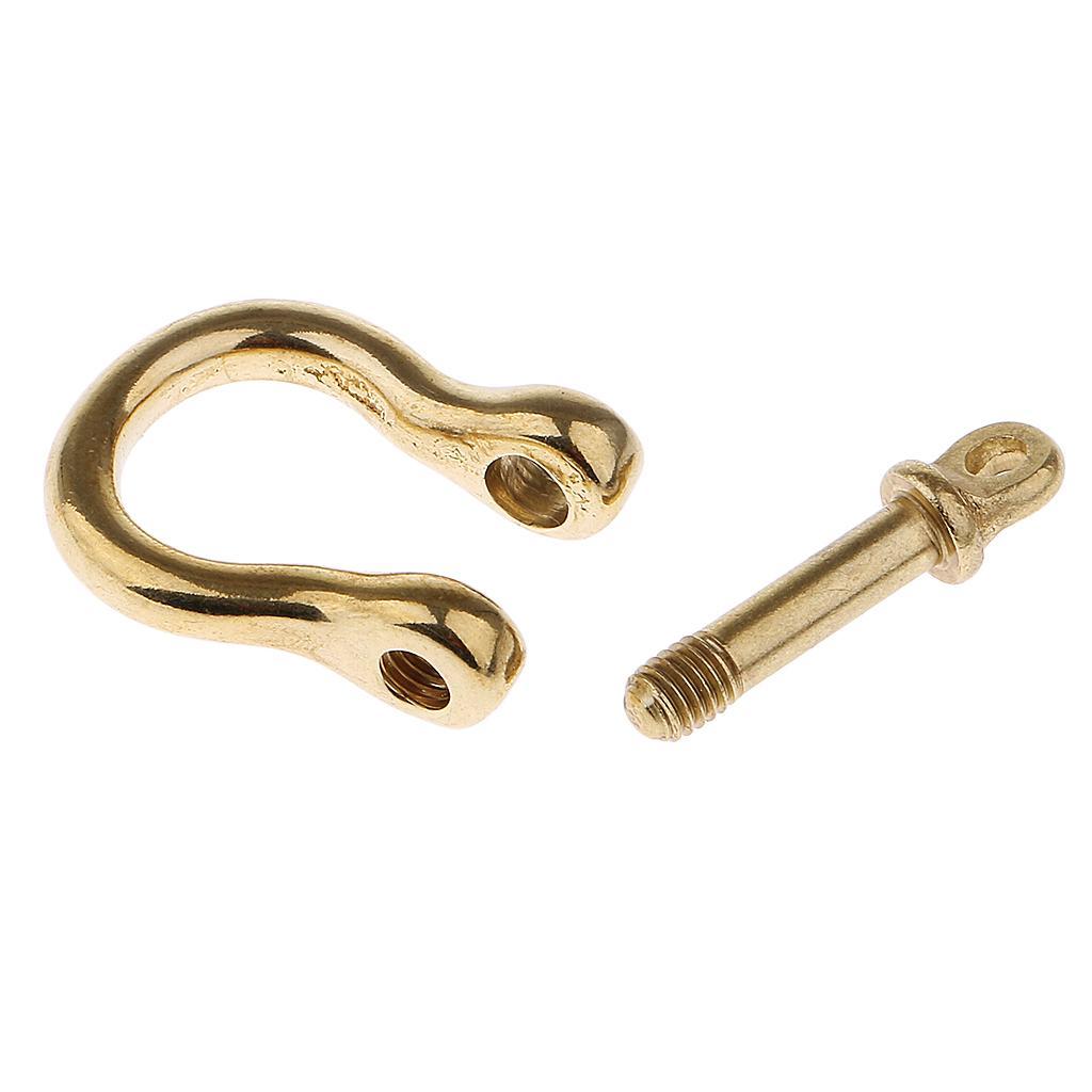 2 Pcs Brass O Shape Shackle Outdoor Rope Paracord Bracelet Buckle