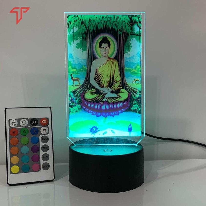 Đèn led 3D in hình phật, đèn led mica adida, quan âm, hình thờ, phật trang trí ôtô - xe tải - để bàn