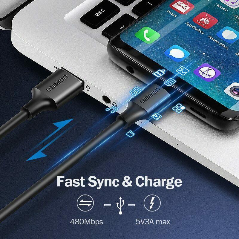 Cáp chuyển đổi USB 2.0 to USB Type C dài 0,5m Ugreen 60115 - Hàng chính hãng