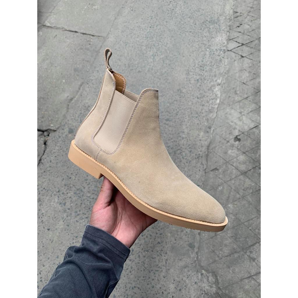 Chelsea Boots Da Lộn Tan