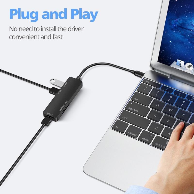 Bộ Chia Cổng ANKNDO Usb 3.0 Hub Type C 5 Trong 1 Tf Sd Cho laptop táo