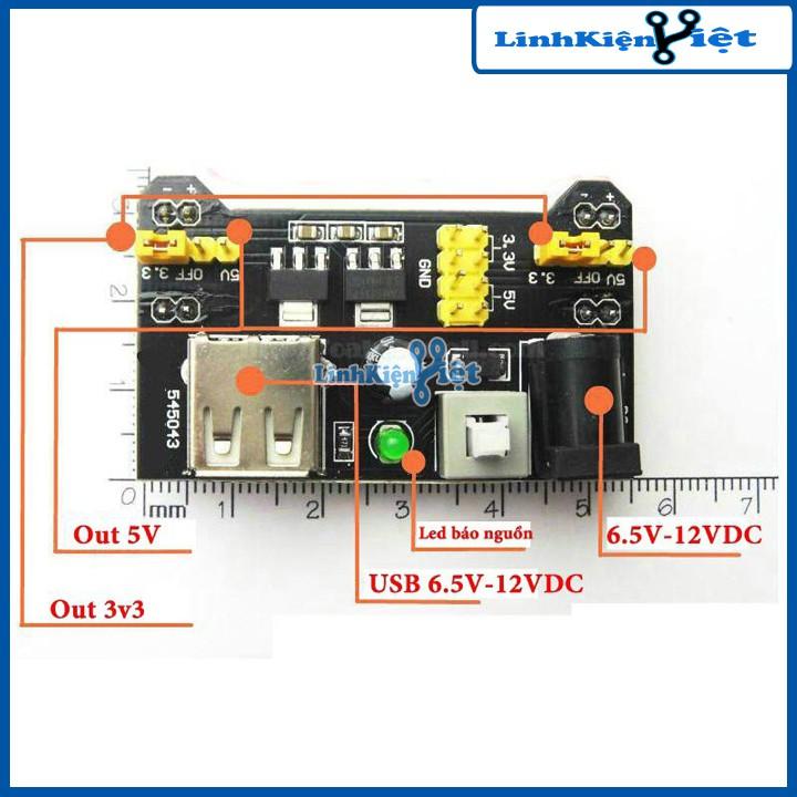 Combo module nguồn Ams1117 3V3-5V và Board Test MB-102