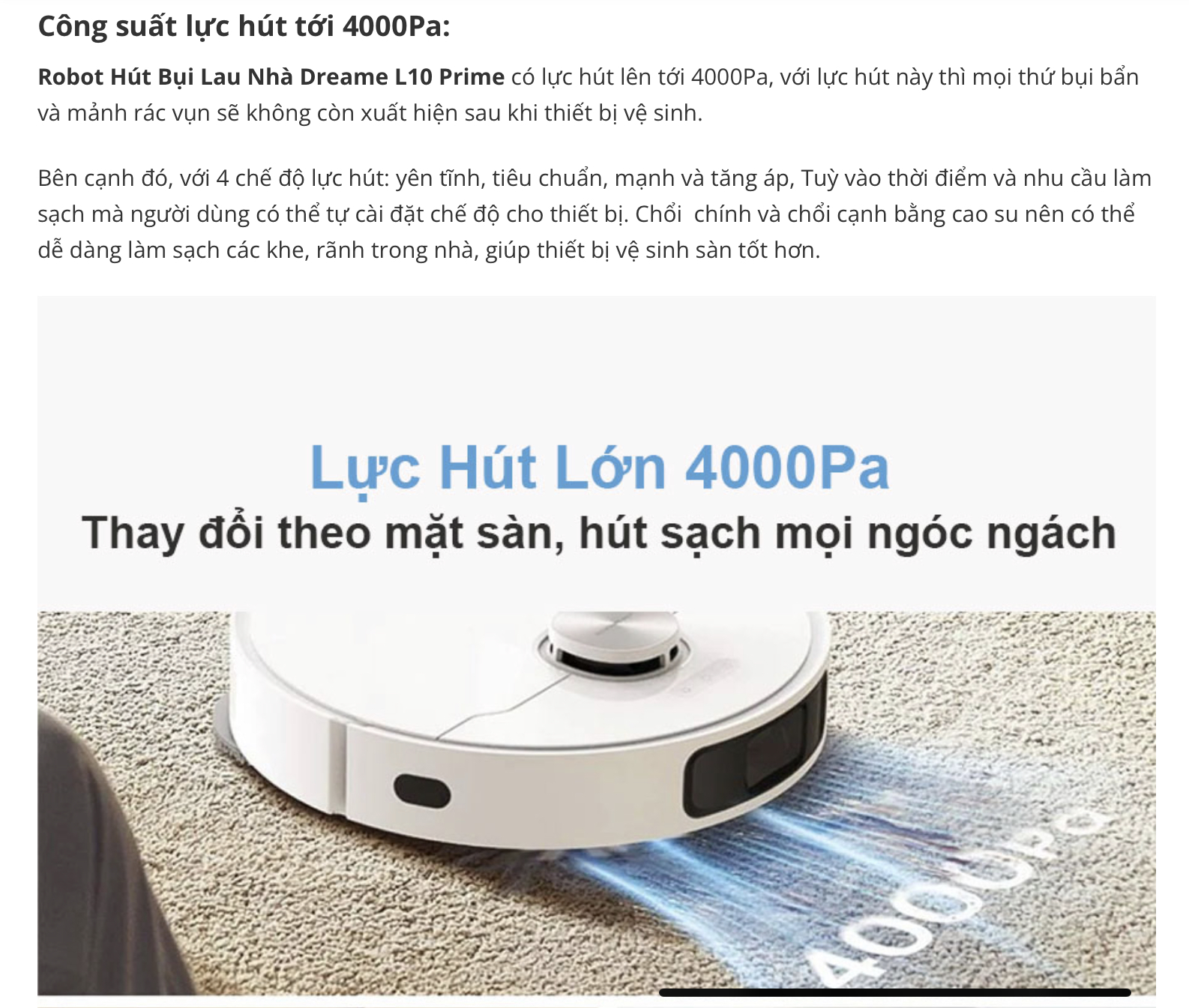Robot Hút Bụi Lau Nhà Dreame L10 Prime Hàng chính hãng