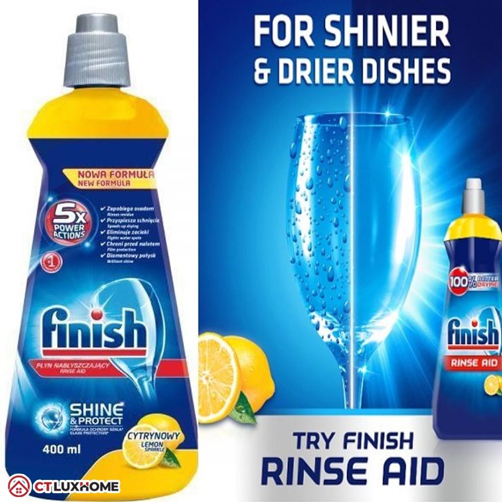 Nước làm bóng Finish 400ml dùng cho máy rửa bát - Hàng chính hãng
