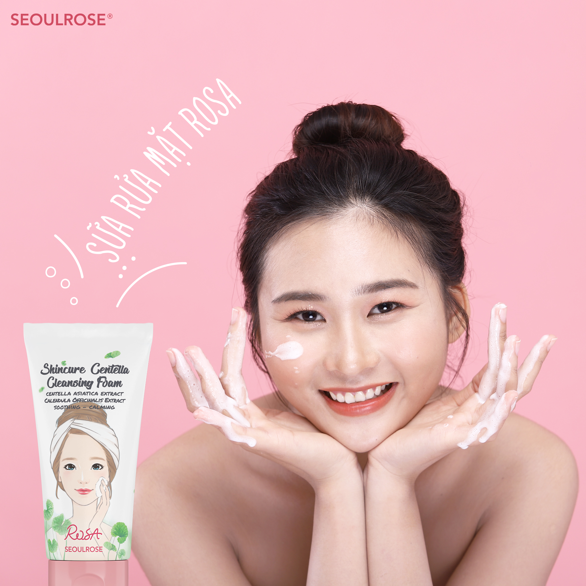 Sữa rửa mặt Rosa Skincure Centella Cleansing Foam – Rửa sạch sâu, hết bã nhờn