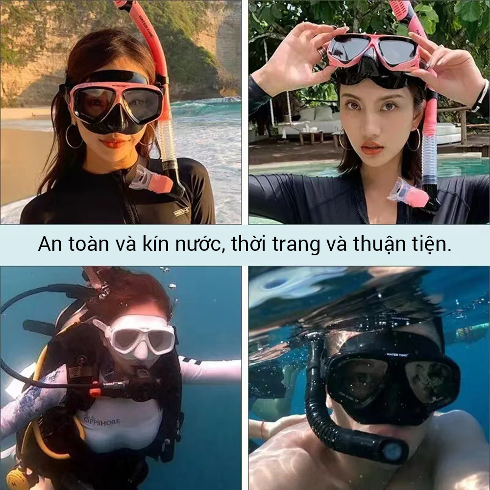 OneTwoFit kính lặn biển,Mặt nạ lặn với ống thở chống hơi thoải mái bảo vệ mắt,mặt nạ lặn với mắt kính cường lực ET005001