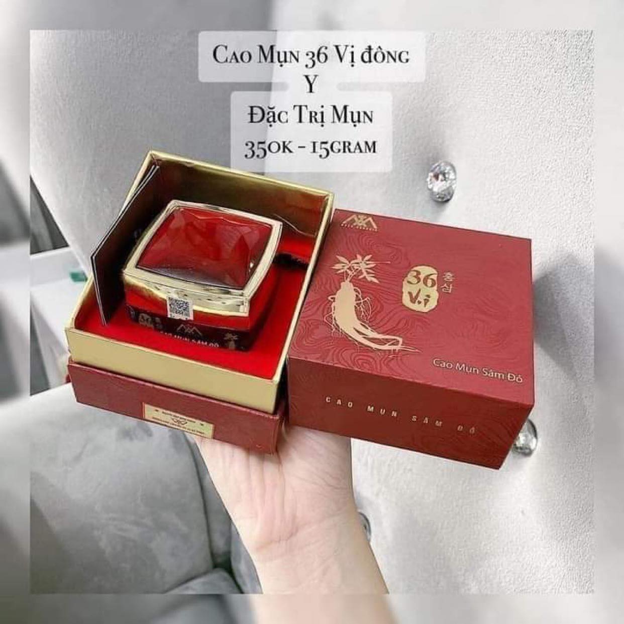 Cao mụn sâm đỏ 36vị 15g mua 1 tặng 1 gel hút mụn tro núi lửa