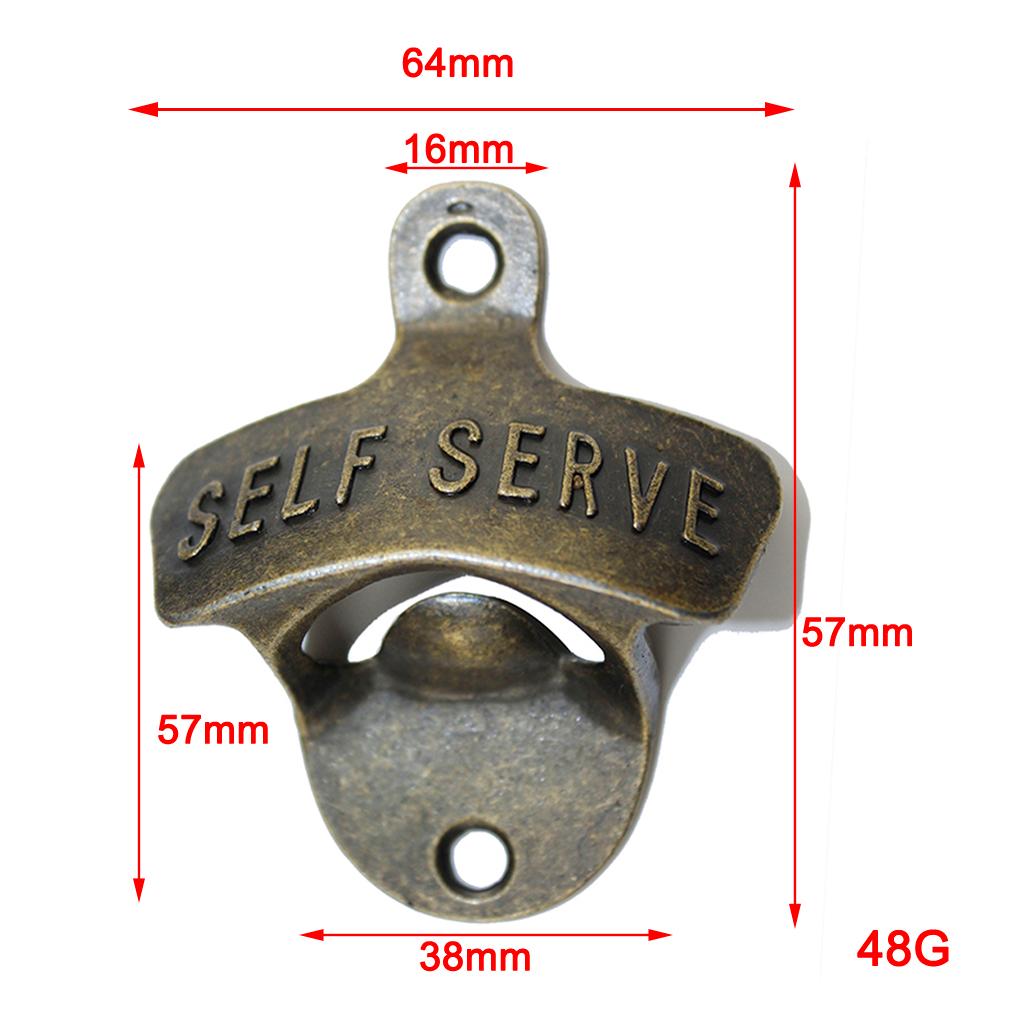 4pcs Wall Mount Bar Wine Beer Glass Cap Bottle Opener Kitchen Tool