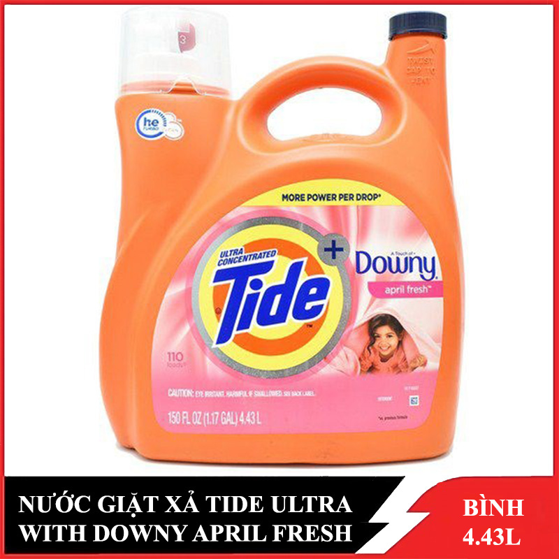 Nước giặt xả Tide Ultra Concentrated with Downy HE Liquid April Fresh 4.43 lít