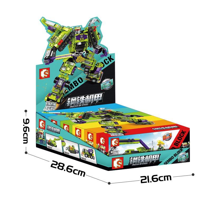 Đồ chơi lắp ráp Robot Xây dựng 6 in 1 - Sembo Block 103081-86 Xếp hình mô hình thông minh - Đồ chơi trí tuệ