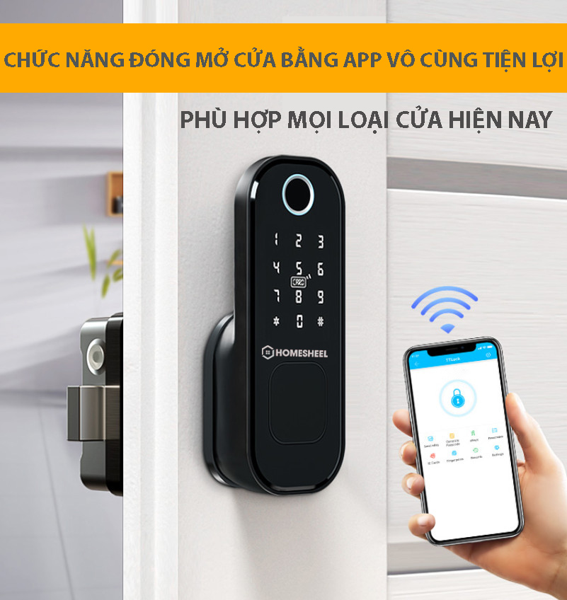 Khóa vân tay Smart Lockdoor Homesheel L8 - Hàng chính hãng