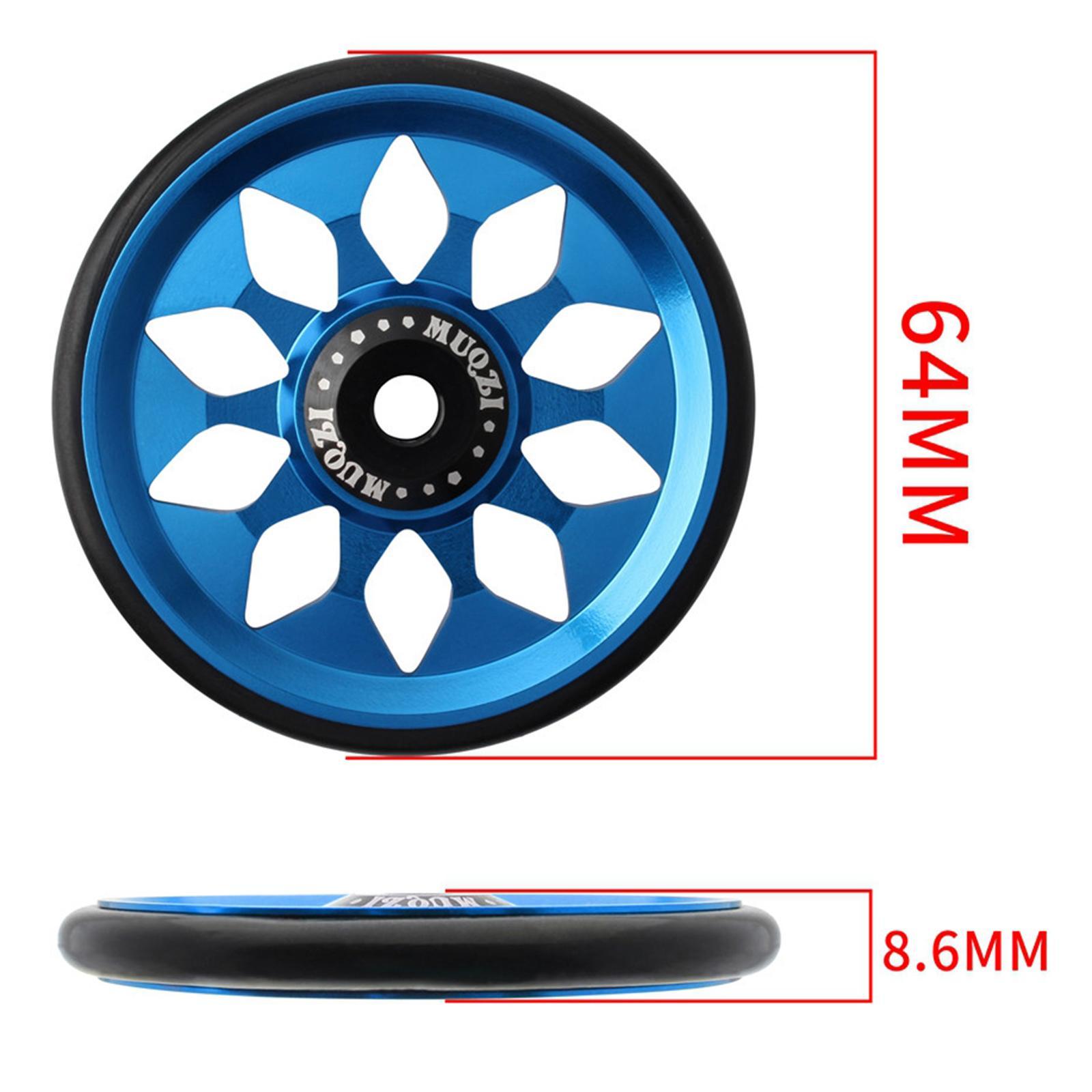 2-4pack 60mm Folding Bike Easy Wheel EZ Wheels for Transport Carry Blue