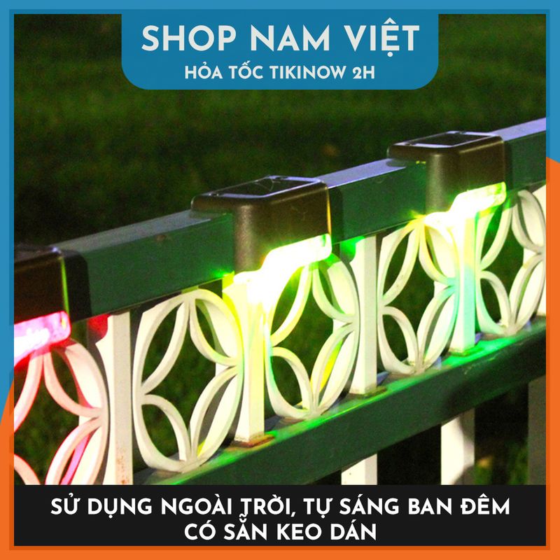 Đèn Led Năng Lượng Mặt Trời Dán Bậc Thang, Hàng Rào Trang Trí Ngoài Trời - Chính Hãng NAVIVU