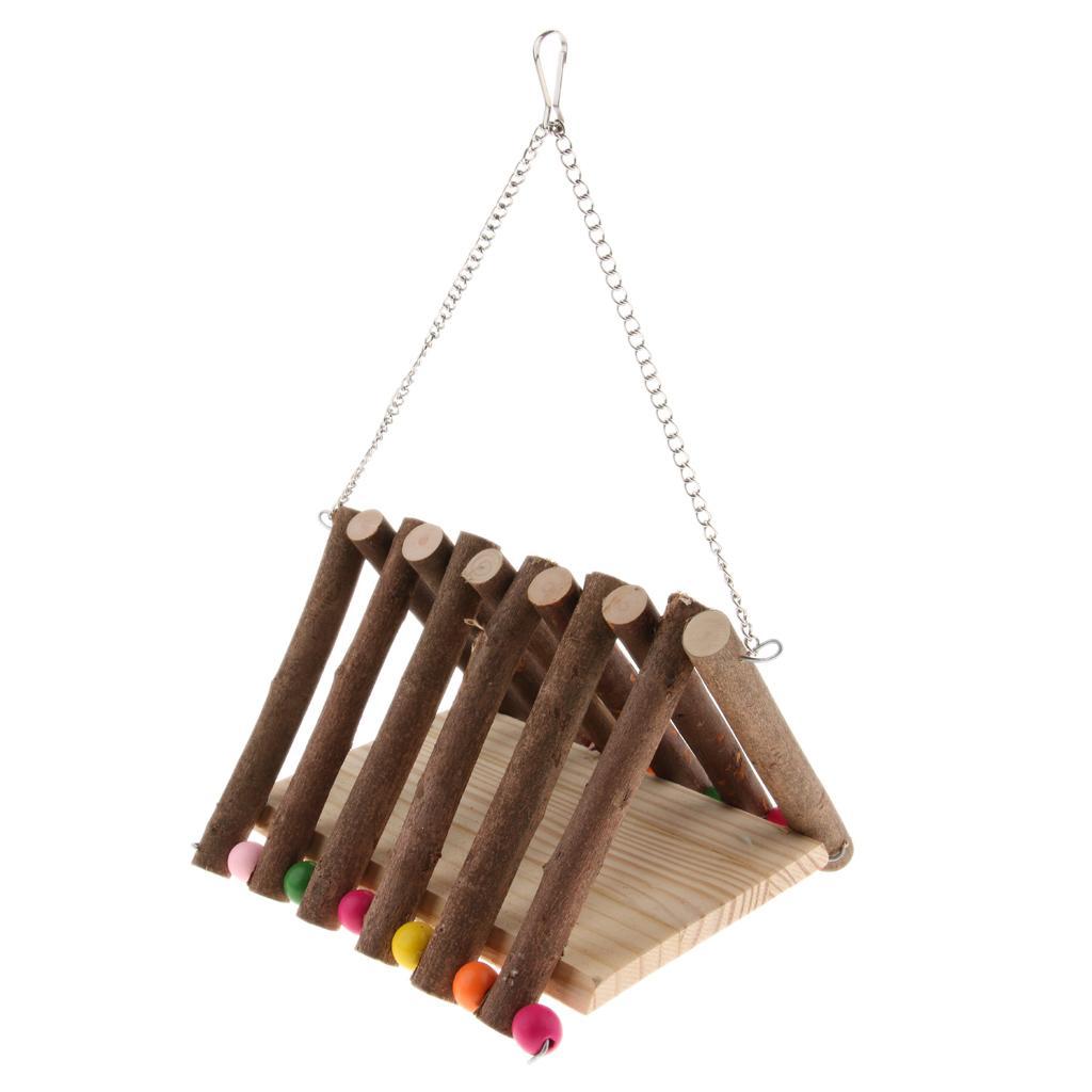 Hamster Swing Wooden Toy Hammock Small Animal Platform Animal Cage Toy