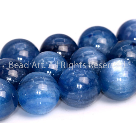 10MM Đá Kyanite Tự Nhiên Xanh Dương AA, Đá Phối Vòng Tay Phong Thuỷ, Làm Trang Sức, Chuỗi hạt , Mệnh Thuỷ, Mộc - Bead Art