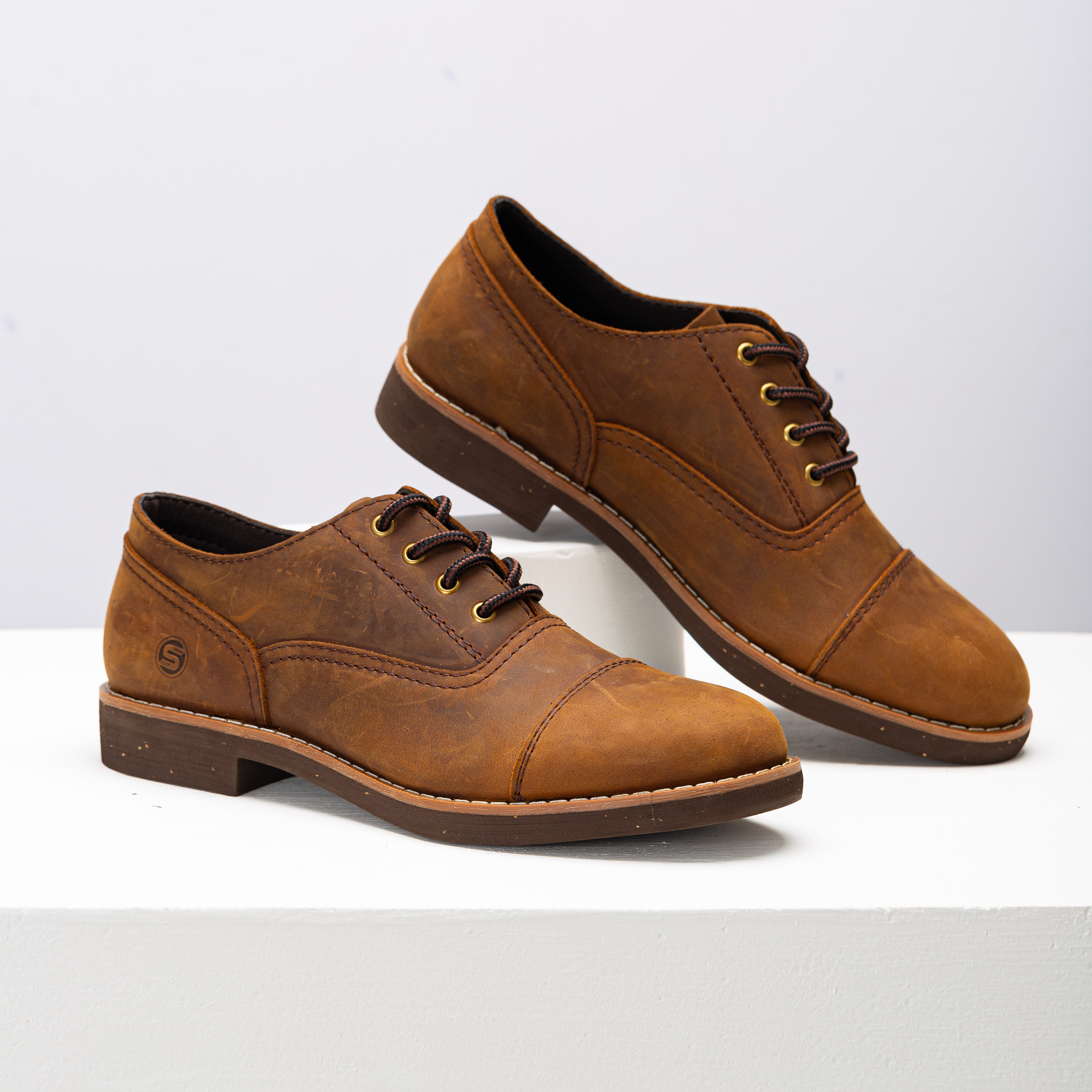 GIÀY DA NAM STEELER - OXFORD BROWN