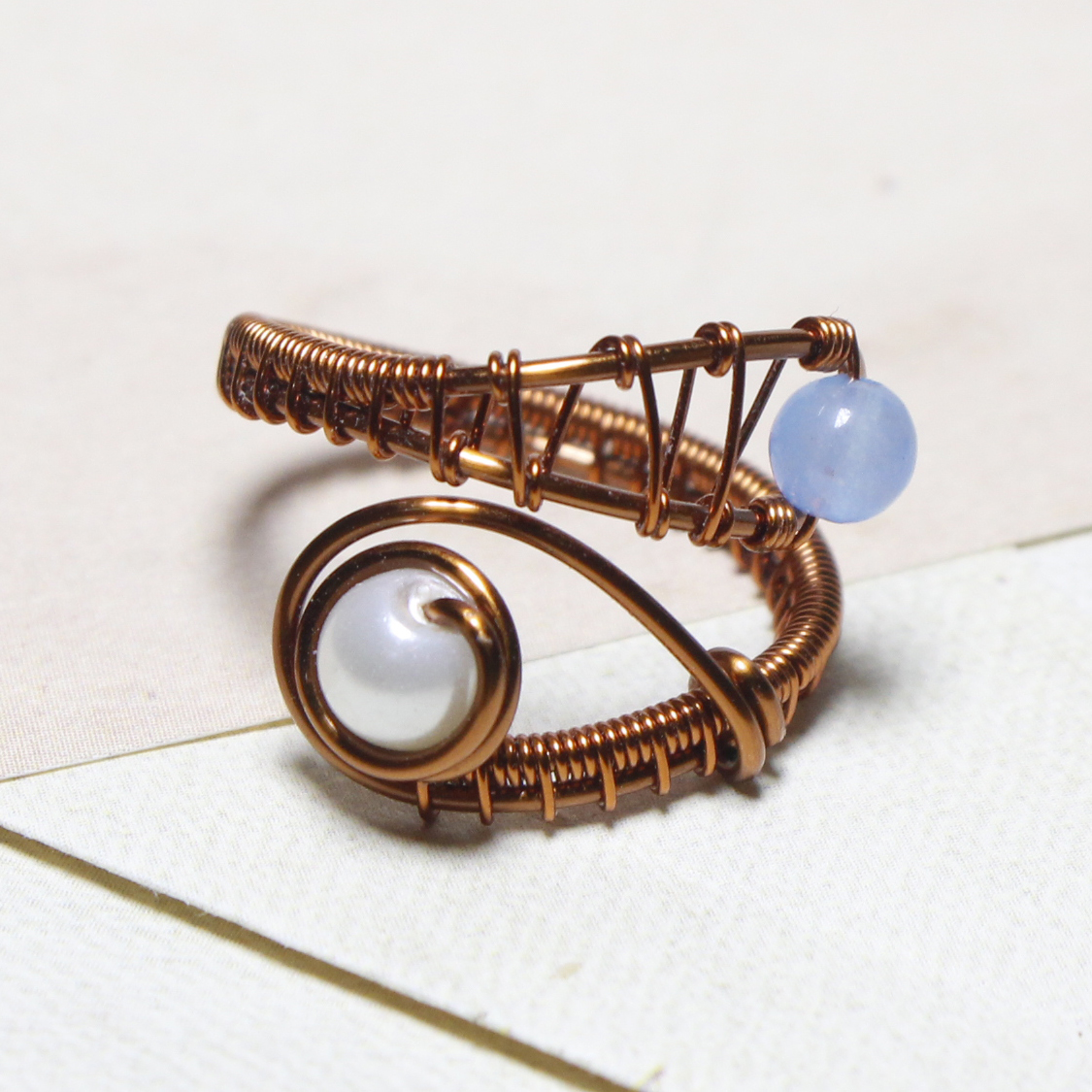 Nhẫn ngọc trai và đá phong thủy vintage cho bạn gái 05822-05824