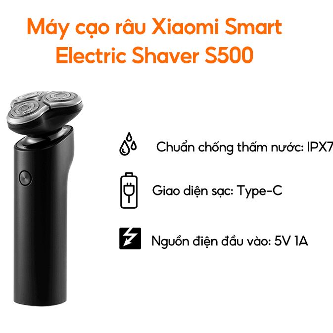 Máy cạo râu Xiaomi - Mi Electric Shaver S500 - Hàng chính hãng - Lưỡi dao sắc bén có khả năng xoay 360°