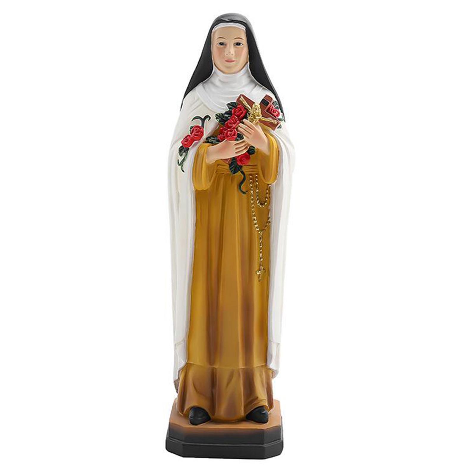 Hold Flower Nuns Statue Resin Crafts Sculpture Resin for Interior Decoration