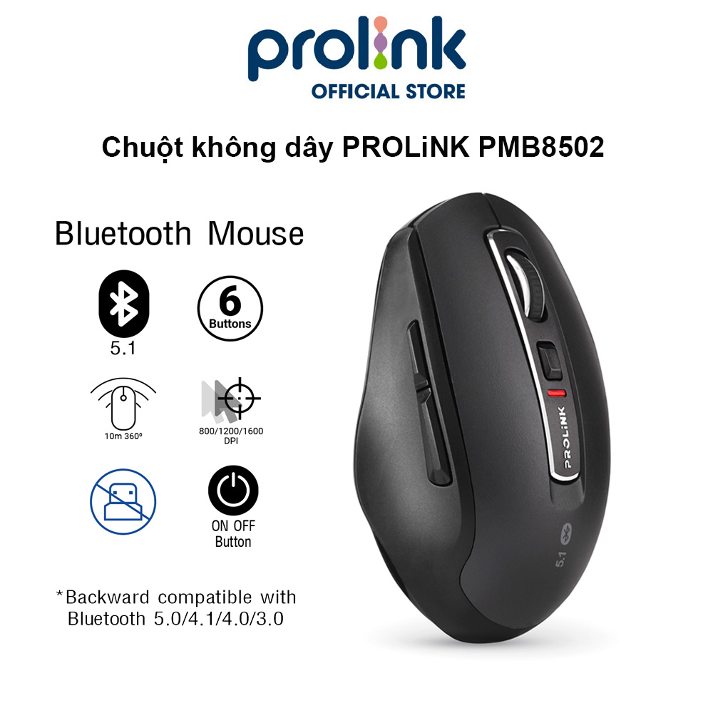 Hình ảnh Chuột không dây PROLiNK PMB8502 cao cấp, tiết kiệm pin , chơi game, văn phòng dùng cho PC, Macbook, Laptop