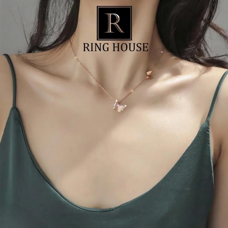 Dây Chuyền Vòng Cổ Nữ Titan Đôi Bướm Đẹp Ring House