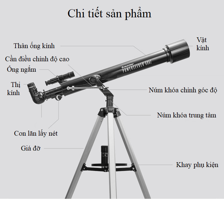 Kính thiên văn Celestron 60AZ 21041 ( Thỏa sức ngắm Trăng - Sao ) - Hàng nhập khẩu