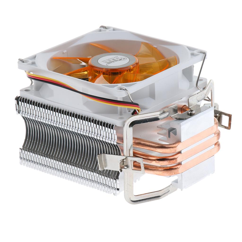 CPU Cooler 3 Heatpipe 9cm Fan for Intel, AMD, LGA 775/1366/1150/1151/1155/1156 Yellow