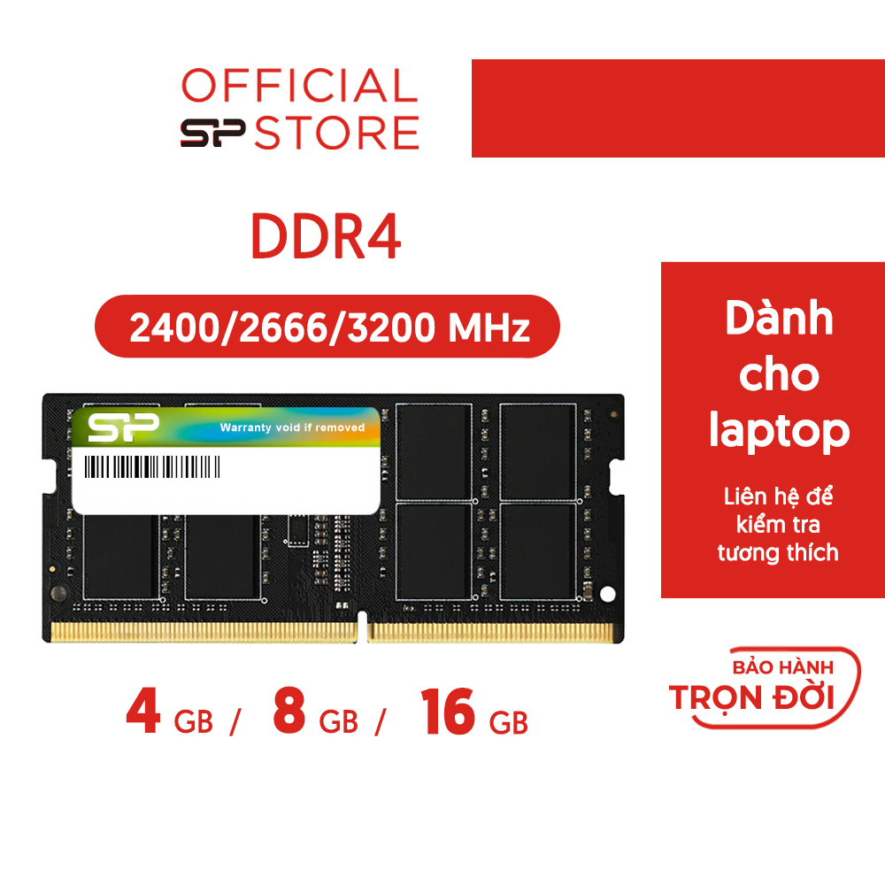 Ram laptop Silicon Power  DDR4 4GB/8GB 2400/2666/3200 Mhz -Hàng chính hãng