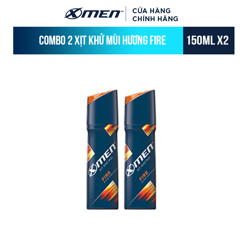 Combo 2 Xịt khử mùi X-Men Fire 140ml