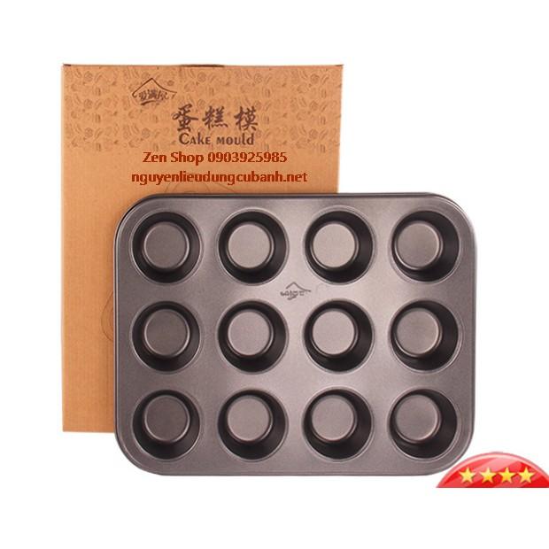 KHUÔN CUPCAKE CHỐNG DÍNH 12 Ô SIZE 7CM