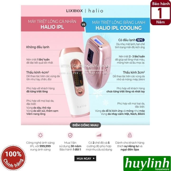 Máy triệt lông cá nhân Halio IPL Cooling Hair Removal Device - Tặng quà ngẫu nhiên - Hàng chính hãng