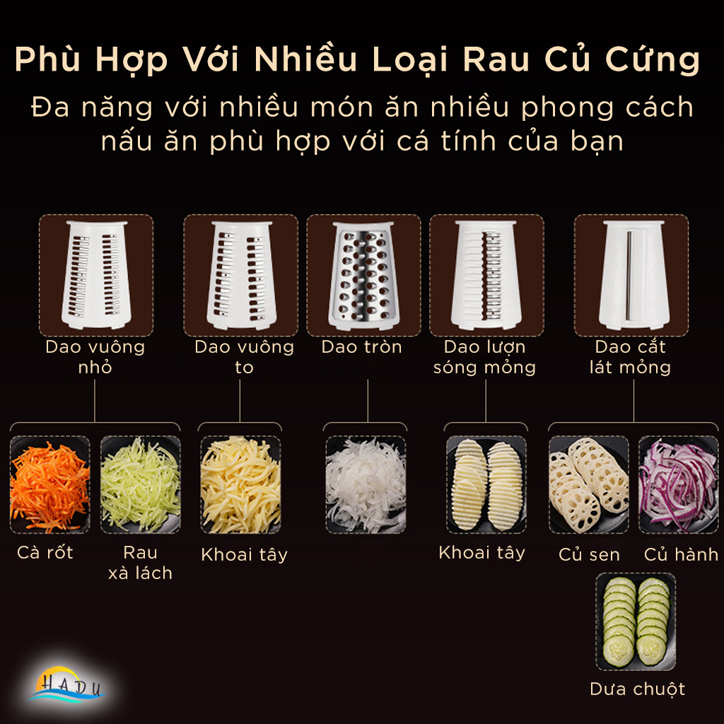 Bộ Đồ Bào Nạo Sợi Rau Củ Đa Năng 5 Trong 1 Thông Minh Cao Cấp Đạt Chất Lượng Đức SSGP