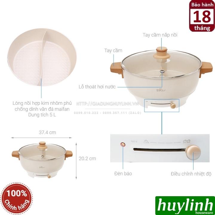 Nồi Lẩu Điện Uyên Ương Bear DHG-C50K1 - Hàng Chính Hãng