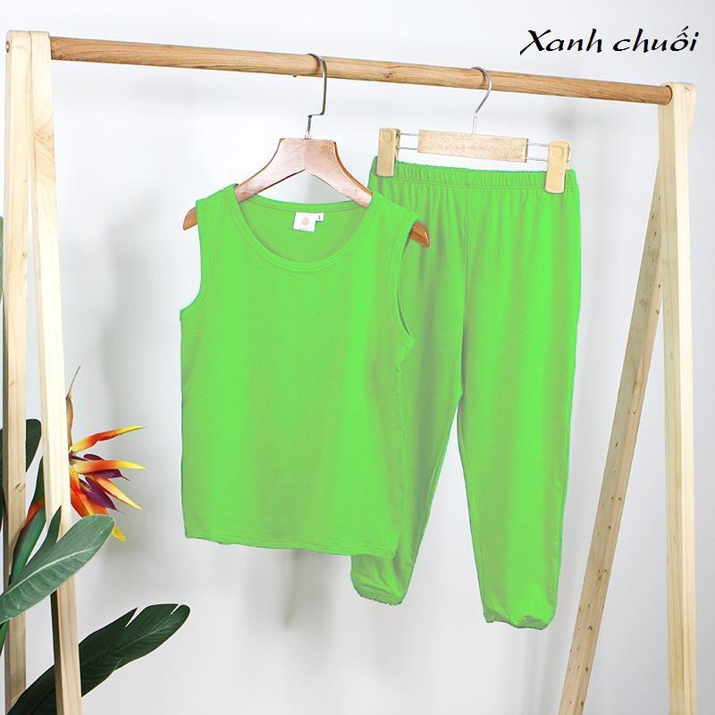 Bộ quần áo ba lỗ trơn dành cho bé trai, bé gái mặc cùng nhau, chất cotton mát mẻ