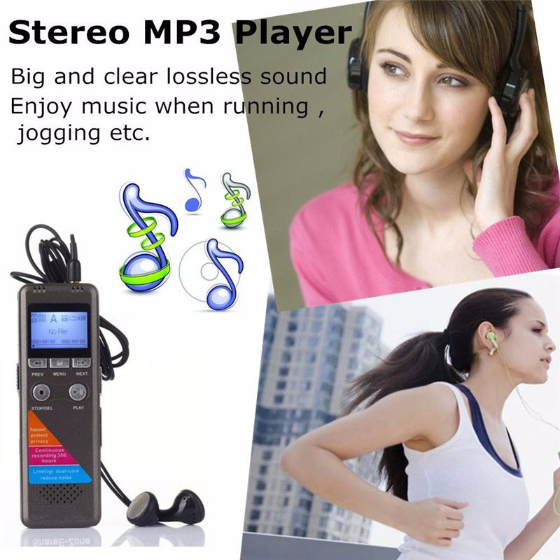 Quà Tặng Kèm - Máy Ghi Âm, Thiết Bị Ghi Âm Cao cấp GH700 Pin Trên 300h Hỗ Trợ 2 Micro Ghi Âm. MP3 Player, Digital Voice Recorder with Built-In Stereo Microphones, Direct USB, Voice Balancer, Noise Cancel, Simple Mode, Intelligent Auto Mode and 8GB Memory