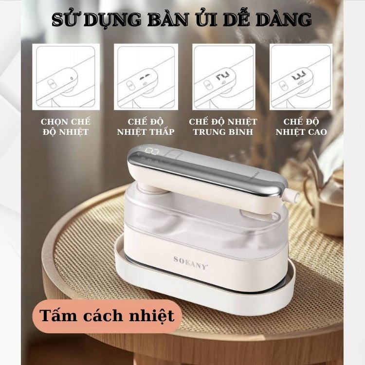 Bàn là hơi nước cầm tay SOKANY SK-11045 công suất lớn 1200W, là siêu phẳng, siêu nhanh, nhỏ gọn tiện lợi cho cả gia đình -HÀNG CHÍNH HÃNG - DELIYA