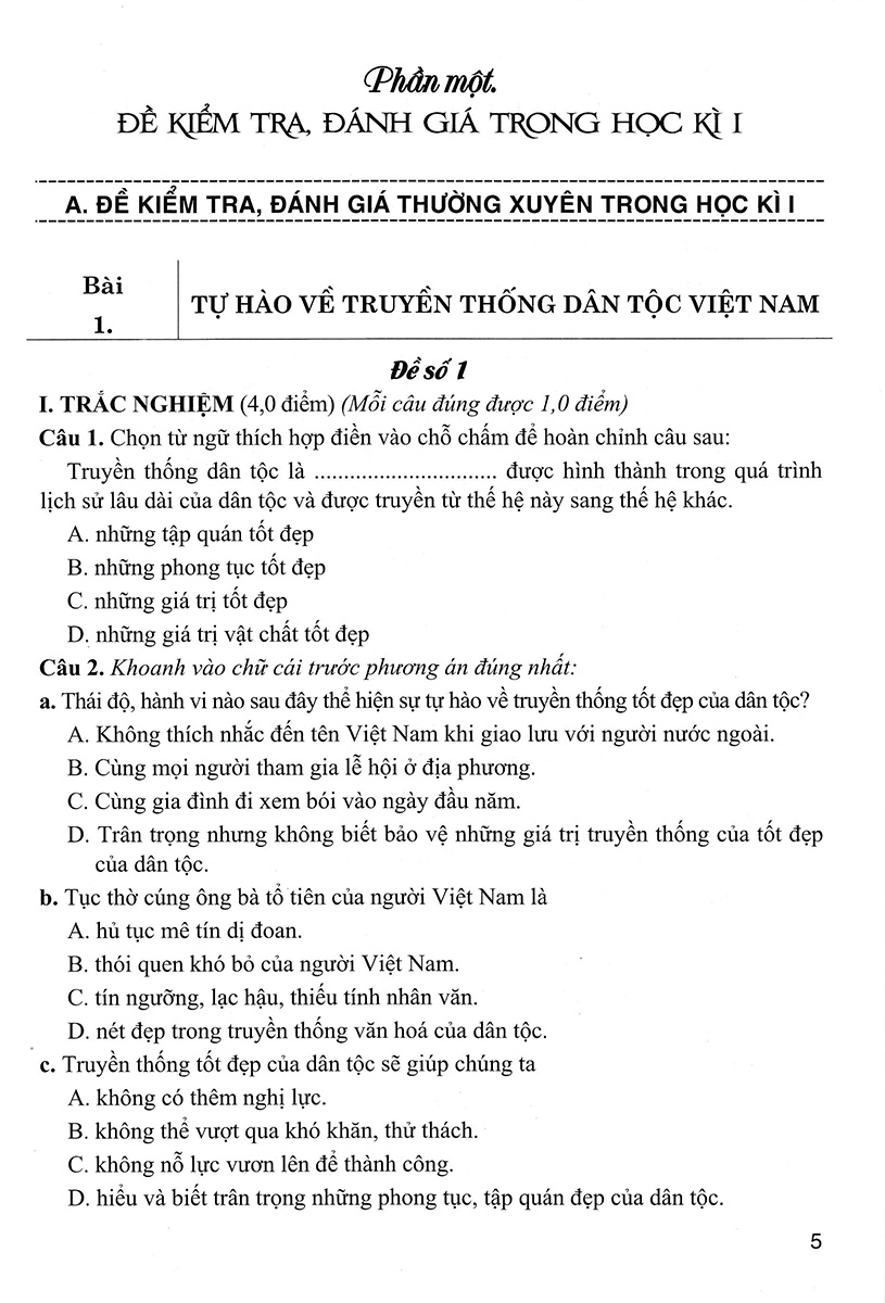 Đề Kiểm Tra, Đánh Giá Giáo Dục Công Dân 8 (Dùng Kèm SGK Kết Nối Tri Thức Với Cuộc Sống) _HA