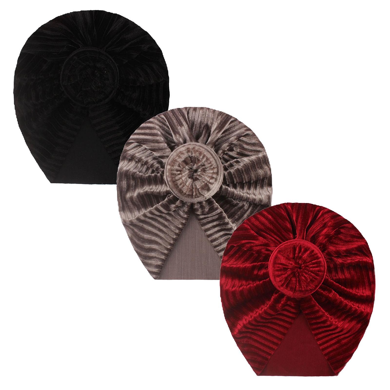 3 Vàng Mới Nhung Băng Đô Cài Tóc Turban Gọng Mũ Cho Bé Kids Cho Bé Gái Chắc Chắn Turban Thắt Nút Mũ Beanie Mũ Phụ Kiện