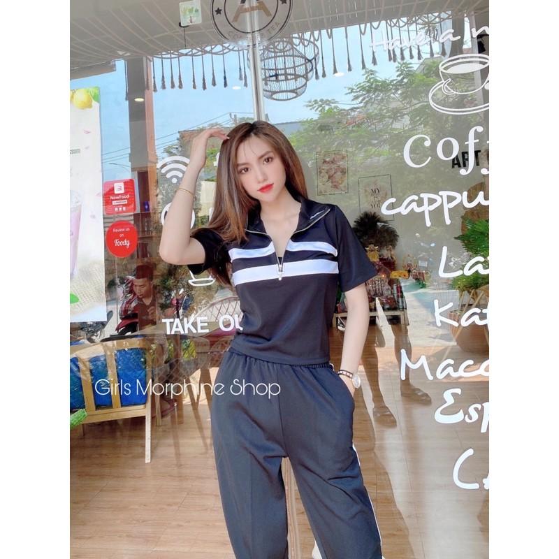 BỘ THỂ THAO TAY NGẮN - ẢNH THẬT SHOP CHỤP - THUN POLY DÀY MỊN ĐẸP - SIZE S M L