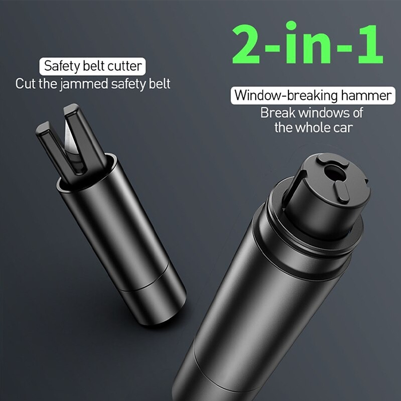 Dụng Cụ Thoát Hiểm Phá Kính Ô Tô Mini 2 Trong 1 | Dụng Cụ Phá Kính, Cắt Dây An Toàn Ô Tô Nhỏ Gọn, Dễ Dàng Sử Dụng