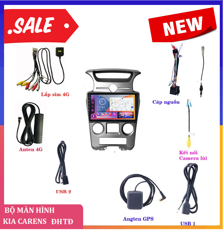 Màn hình ô tô giá rẻ- Màn hình android A.5 CHẠY SIM,Wifi,GPS đa chức năng,CHO XE KIA CARENS sử dụng Tiếng Việt kèm MẶT DƯỠNG+JACK NGUỒN THEO XE.Màn hình Android theo xe