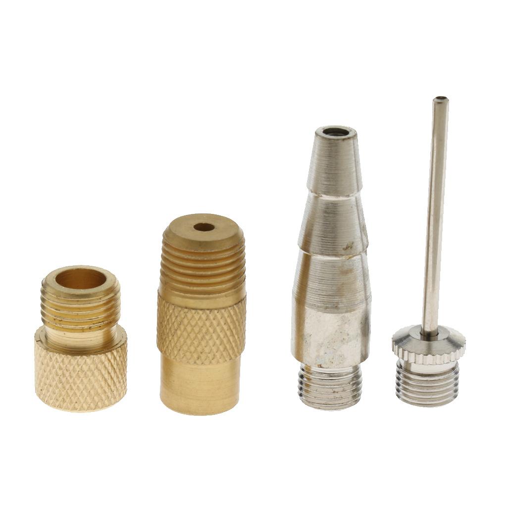 4Pcs Valve Adaptor Pump Ball Inflation Needle Nozzle Adaptor Kit