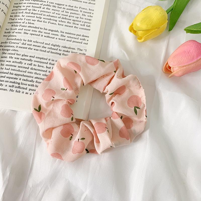 Scrunchies buộc tóc nhiều họa tiết; họa tiết trái cây nữ tính thanh lịch PK707-PK708