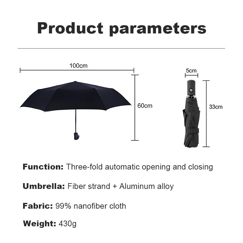 Hình ảnh Ô Che Nắng Dù Che Mưa Gấp Gọn 8 Nan Tự Động Đóng Mở Du Che Mưa,Chống Thấm Chống Tia UV,Cỡ Lớn,8 Nan Chắc Chắn