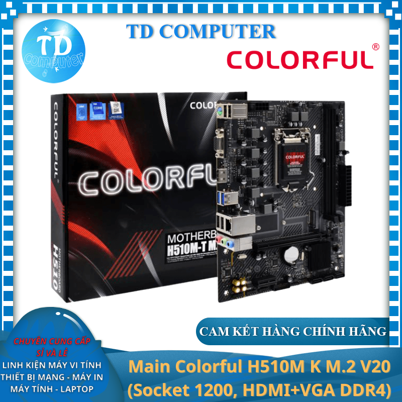 Main Colorful H510M K M.2 V20 (Socket 1200, HDMI+VGA DDR4) - Hàng chính hãng NetWork Hub phân phối