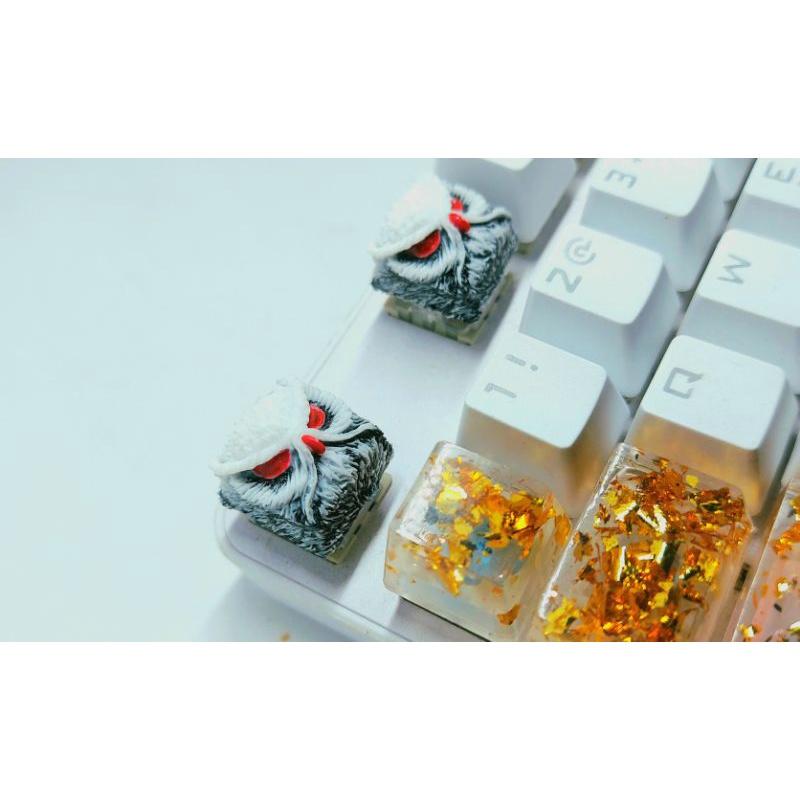 Keycap resin Keypora clone tone highlight trắng đen trang trí bàn phím cơ gaming