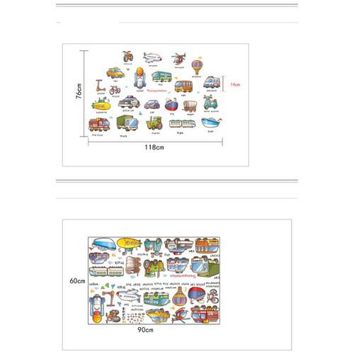 Decal dán tường phương tiện giao thông cho bé 60X90 cm