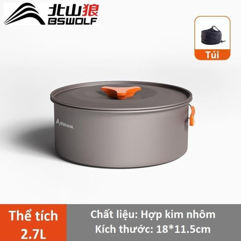 Nồi du lịch dã ngoại BSW-SK057 dung tích 1.7L - 2.7 L. Chống dính. Hợp kim nhôm Bền Đẹp