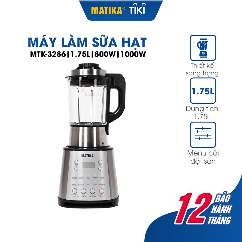 Máy Làm Sữa Hạt MATIKA 1.75L MTK-3286 - Hàng Chính Hãng